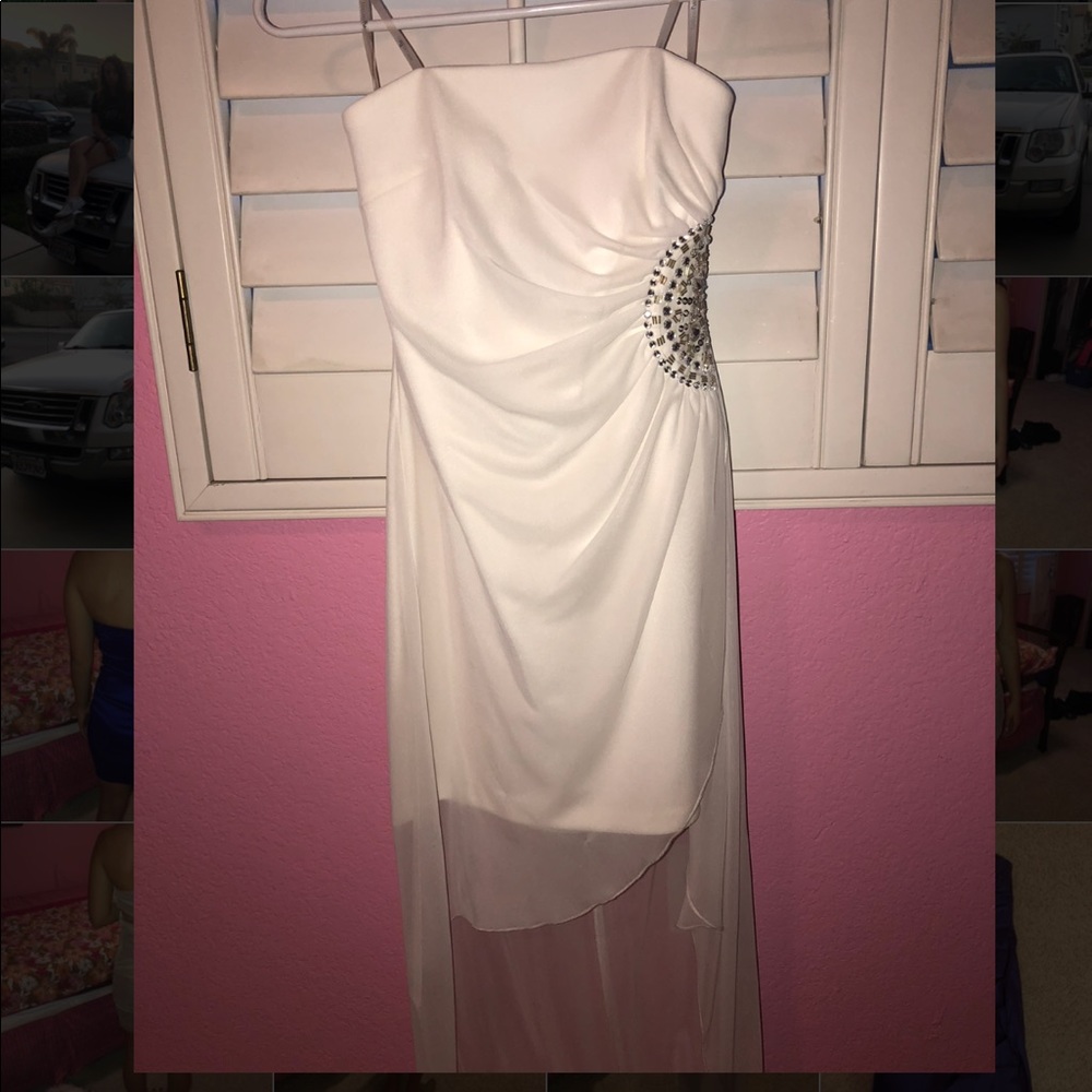 White high low dress
